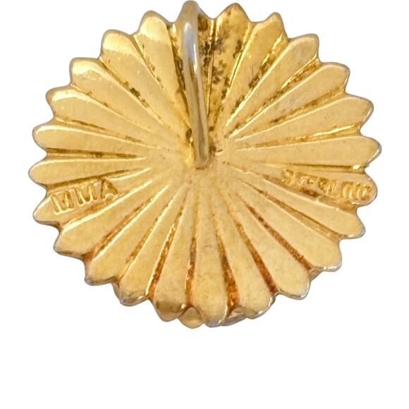 Estate Gold-Tone Sterling Silver 925 Cubic Zirconia Cluster Pendant - Picture 5 of 8